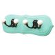 Turquoise Black Double Loop Ceramic Iron Wooden Hooks